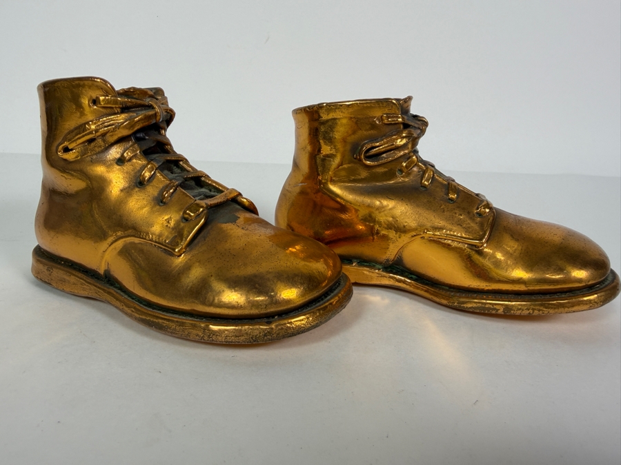 Vintage Bronzed Copper-Dipped Baby Shoes 6'L [Photo 3]