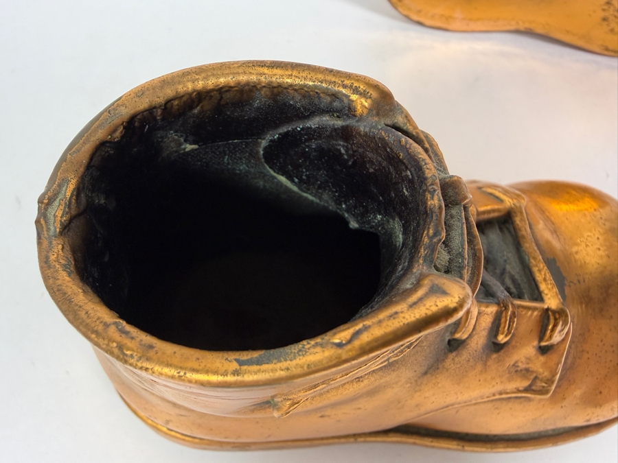 Vintage Bronzed Copper-Dipped Baby Shoes 6'L [Photo 5]