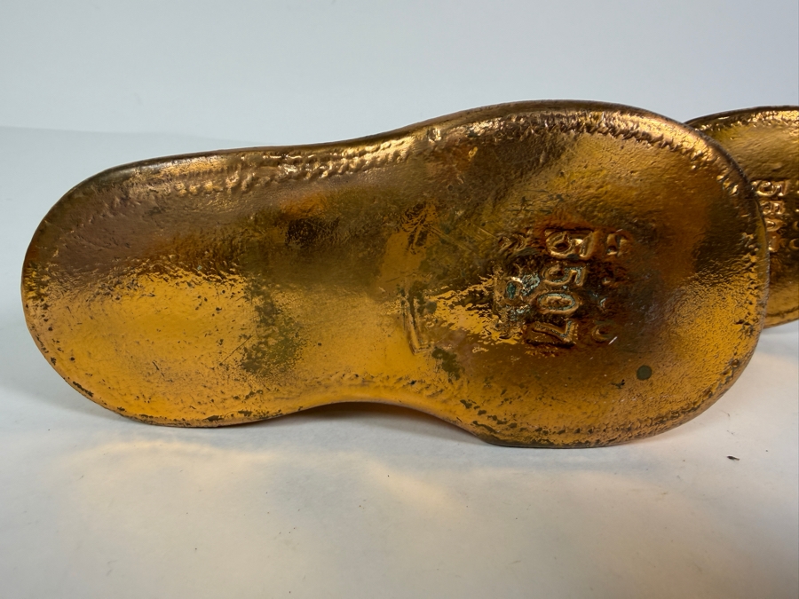 Vintage Bronzed Copper-Dipped Baby Shoes 6'L [Photo 4]