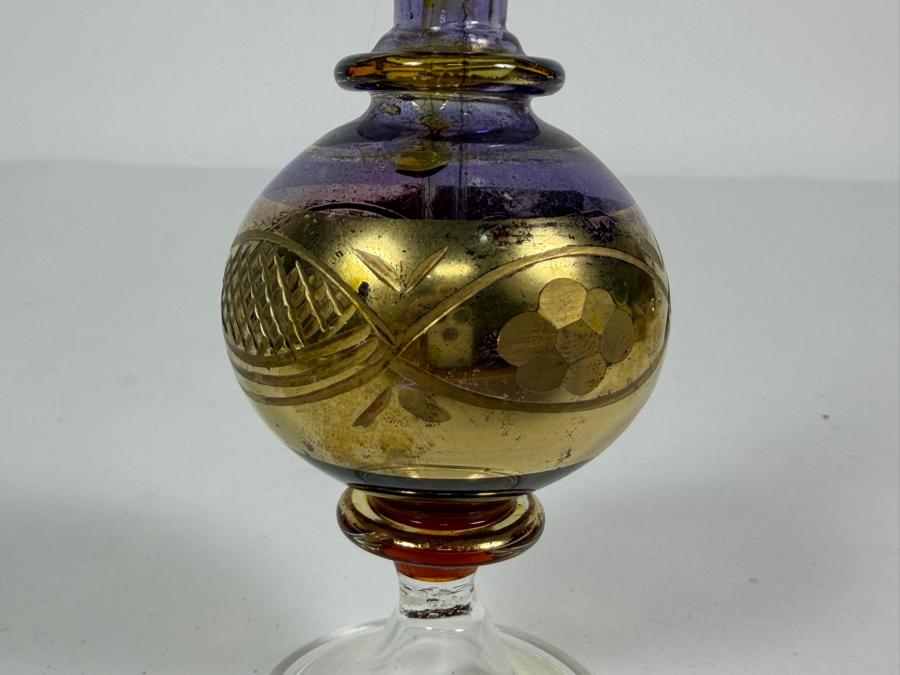 Vintage Egyptian Glass Perfume Bottle 6.5H [Photo 2]