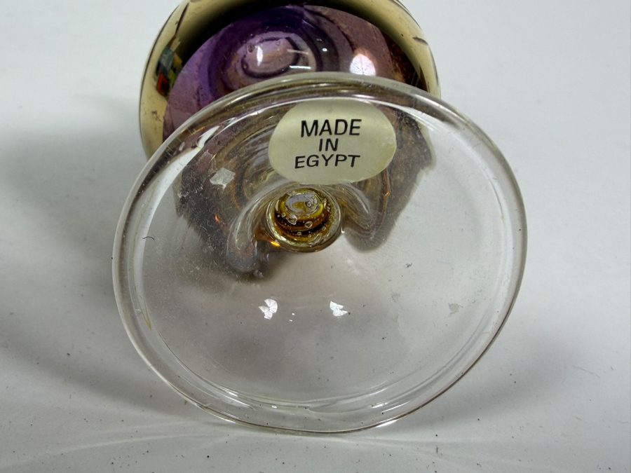 Vintage Egyptian Glass Perfume Bottle 6.5H [Photo 3]