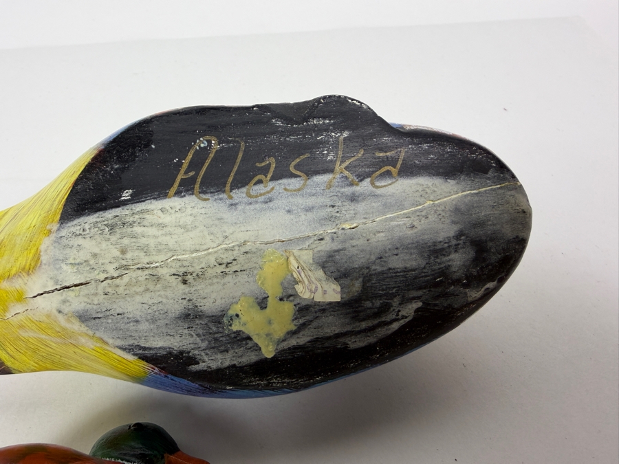 Hand-painted Wooden Duck Figurines From Alaska Largest Is 6' [Photo 6]