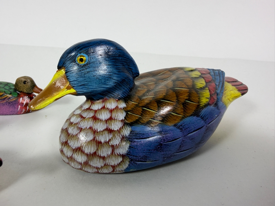 Hand-painted Wooden Duck Figurines From Alaska Largest Is 6' [Photo 5]