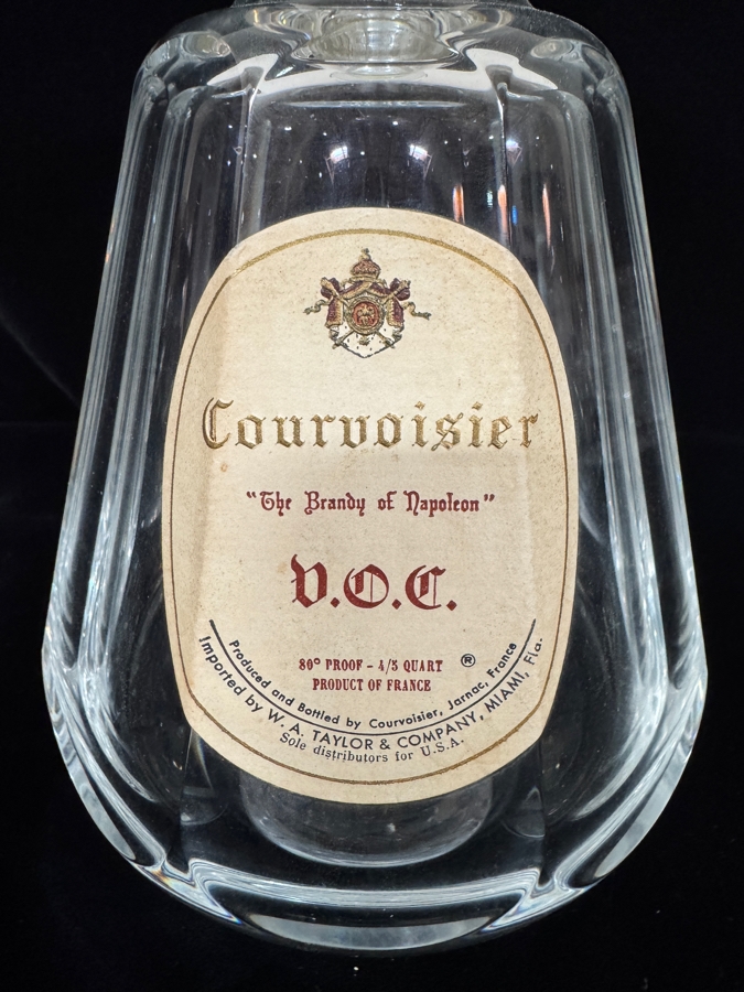 Vintage Courvoisier V.O.C. Brandy Of Napoleon Baccarat Crystal Decanter Bottle With Stopper 9.25'H [Photo 2]