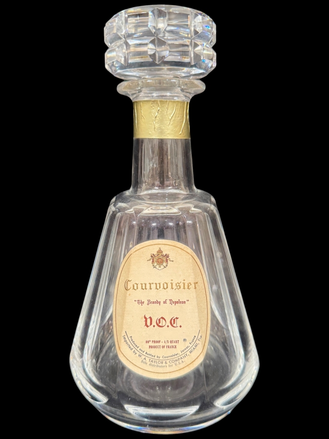 Vintage Courvoisier V.O.C. Brandy Of Napoleon Baccarat Crystal Decanter Bottle With Stopper 9.25'H
