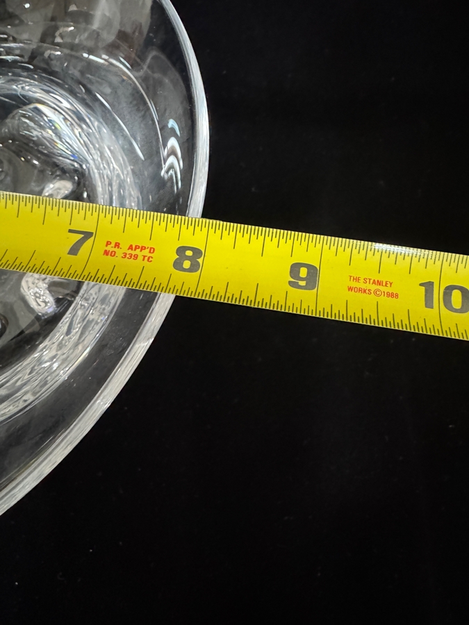 Vintage Mid-Century Modern Edward Hald For Orrefors Sweden Pinched Base Flared Clear Heavy Crystal Art Glass Console Bowl 8'W X 3.5'H [Photo 5]