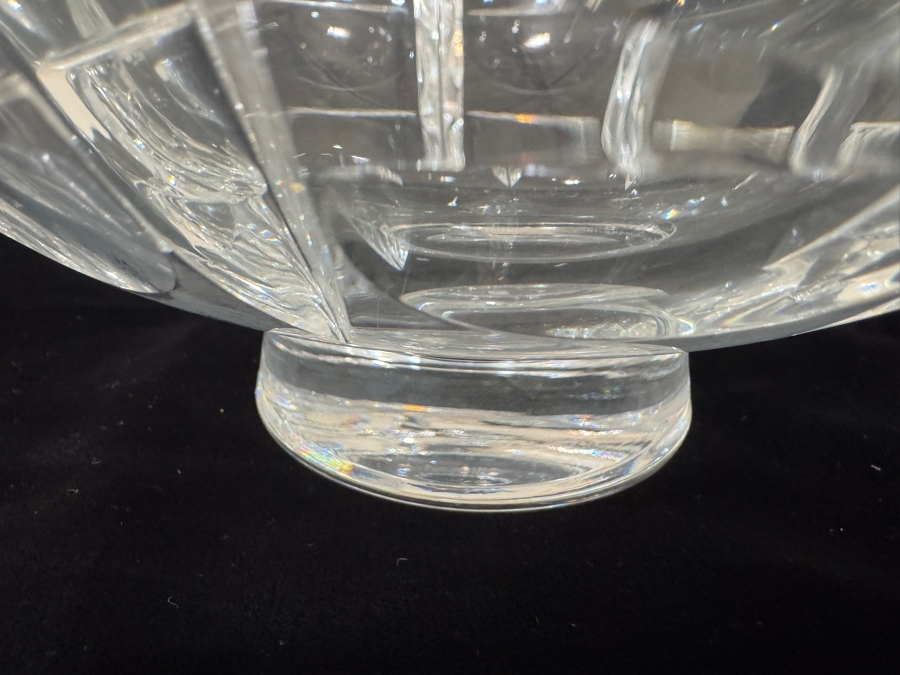 Vintage Simon Gate For Orrefors Sweden Thousand Windows Heavy Cut Crystal Pedestal Centerpiece Bowl 8'W X 5'H [Photo 3]