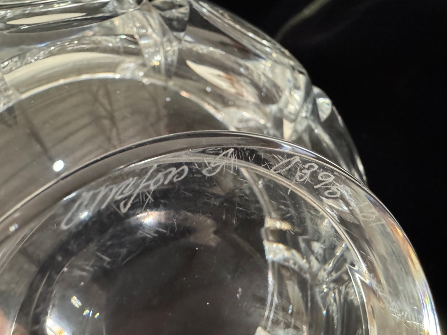 Vintage Simon Gate For Orrefors Sweden Thousand Windows Heavy Cut Crystal Pedestal Centerpiece Bowl 8'W X 5'H [Photo 6]