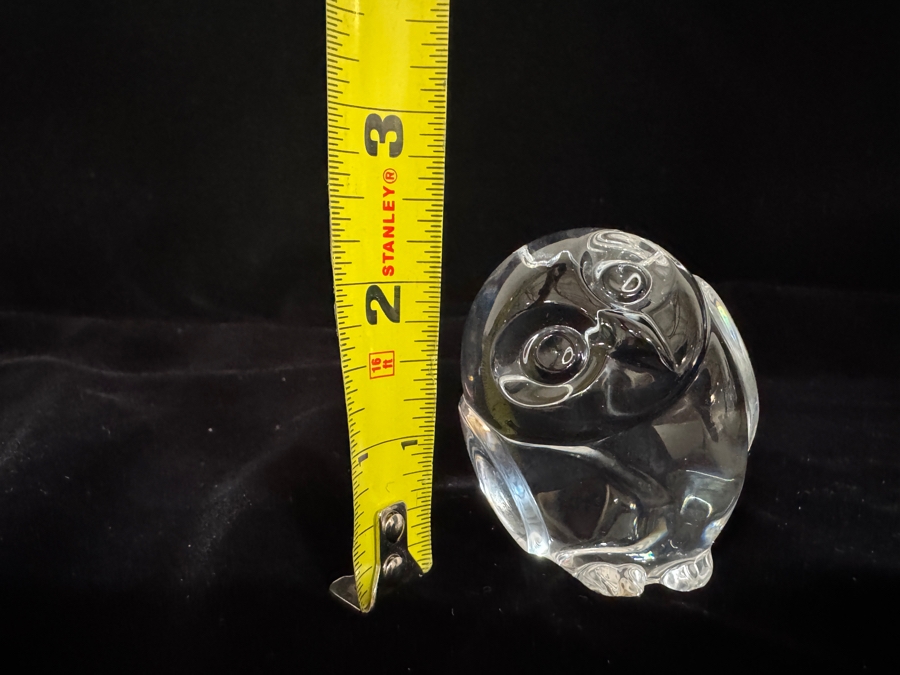 Vintage Lloyd Atkins For Steuben Clear Crystal Wise Owl Figurine Paperweight 2.5'H [Photo 4]