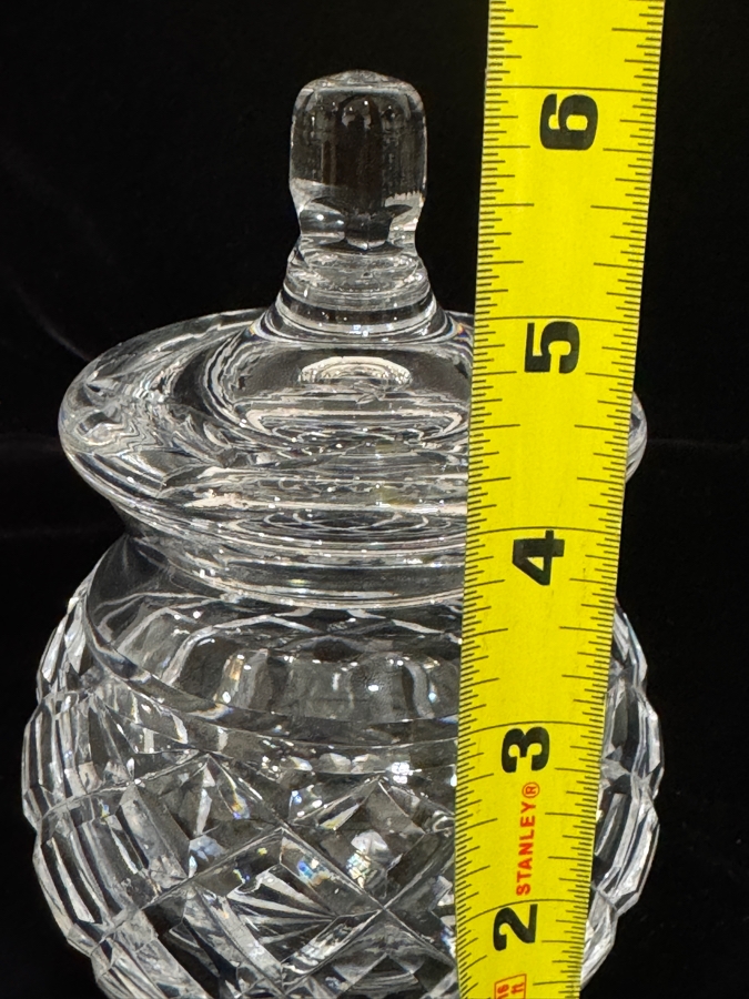 Vintage Waterford Crystal Giftware Pattern Lidded Honey Pot Jam Marmalade Jelly Jar 5.6'H [Photo 5]