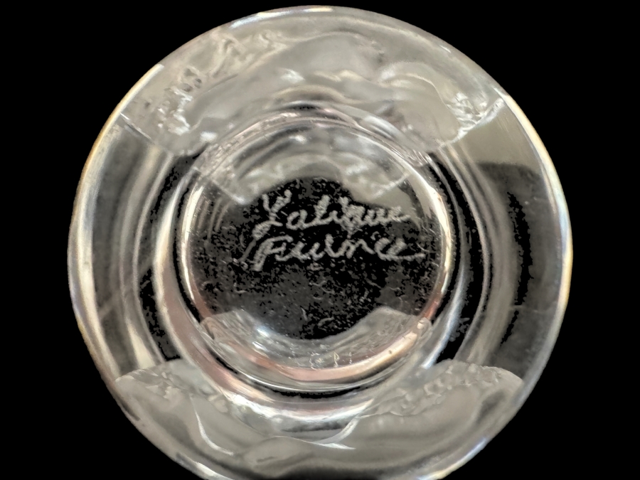 Vintage Lalique France Crystal Les Enfants Cherub Clear And Frosted Panel Cordial Shot Glasses Set Of 2 1.75'H [Photo 2]