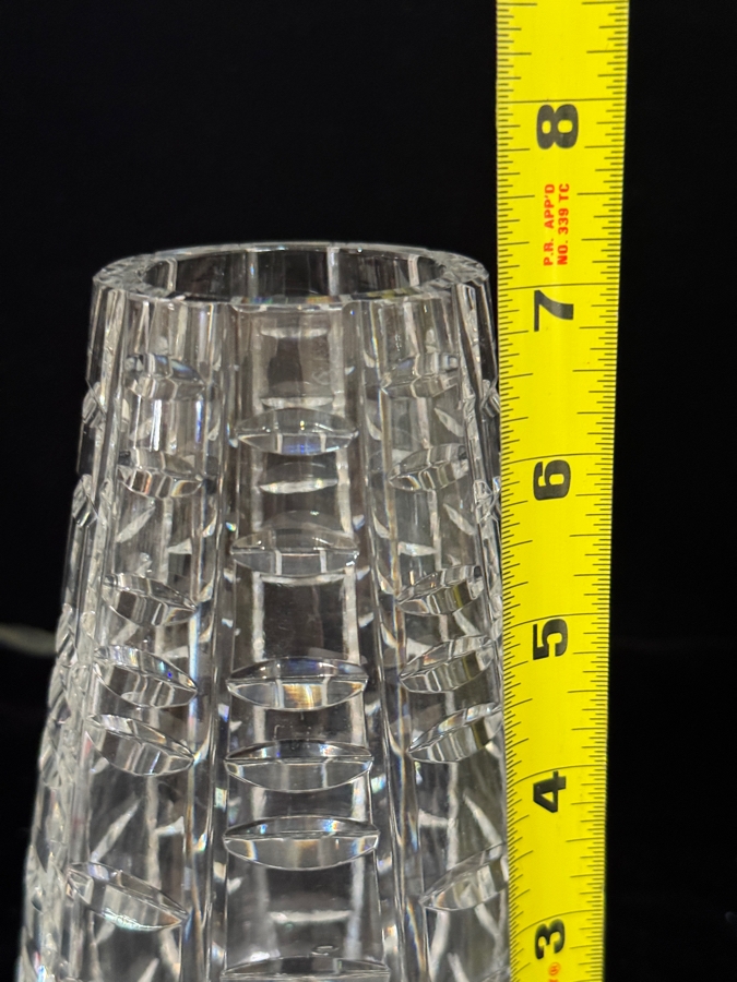 Vintage Miroslav Havel For Waterford Crystal Retired Tralee Pattern Pear Teardrop Ladder Cut Flower Vase 7'H [Photo 4]