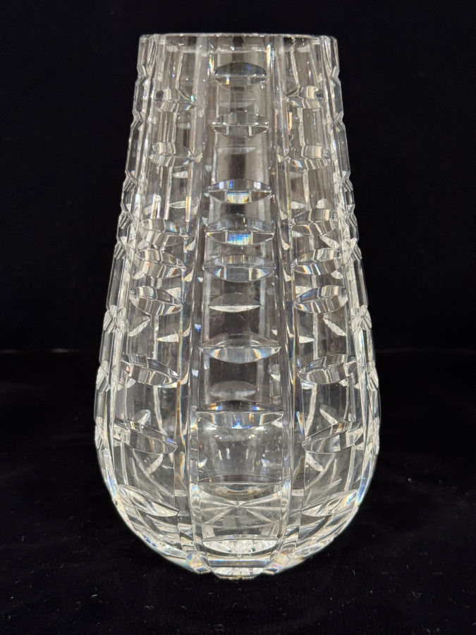 Vintage Miroslav Havel For Waterford Crystal Retired Tralee Pattern Pear Teardrop Ladder Cut Flower Vase 7'H
