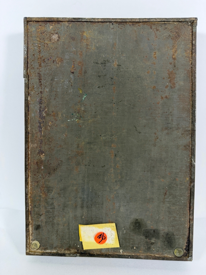 Antique 19th Century Original Mexican Retablo Painting On Tin Depicting Saint Joseph Holding The Christ Child 10 X 14 Framed [Photo 5]