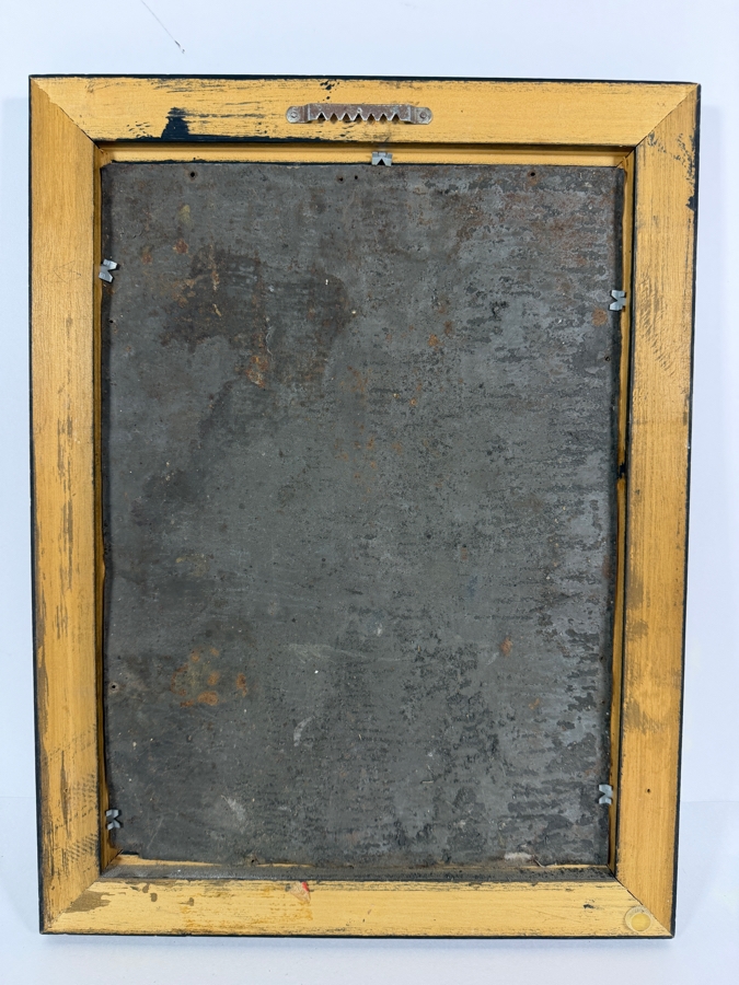 Antique 19th Century Original Mexican Retablo Painting On Tin Depicting 'The Holy Child Of Atocha' A Devotion To The Christ Child 9.5 X 13.75 Framed 12.5 X 16.75 [Photo 12]