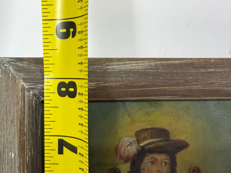 Antique Original Mexican Retablo Painting On Tin Depicting The Holy Child Of Atocha, The Christ Child 4.75 X 6.5 Framed 6.25 X 8.5 [Photo 11]