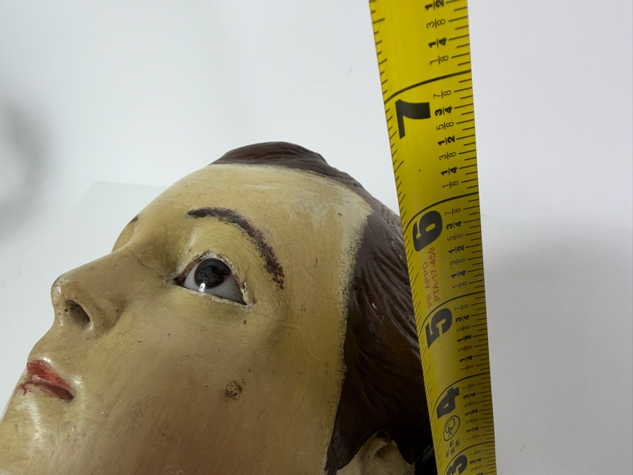 Antique Hand Carved And Hand Painted Wooden Angel Cherub Head Sculpture 11W X 10H X 5D [Photo 11]