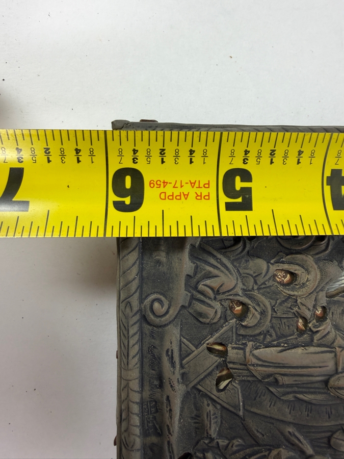 Antique Original Detailed Eastern Orthodox Russian Icon On Wood With Repousse Metal Depicting The Resurrection Of Jesus Christ And The Harrowing Of Hell 4.75 X 6 [Photo 15]