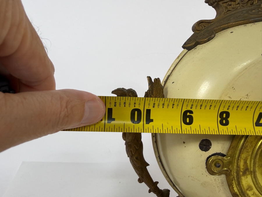 Antique New Haven Clock Co Spelter Cherub Spherical Mantel Clock Made In USA 11'W X 4'D X 14'H [Photo 8]