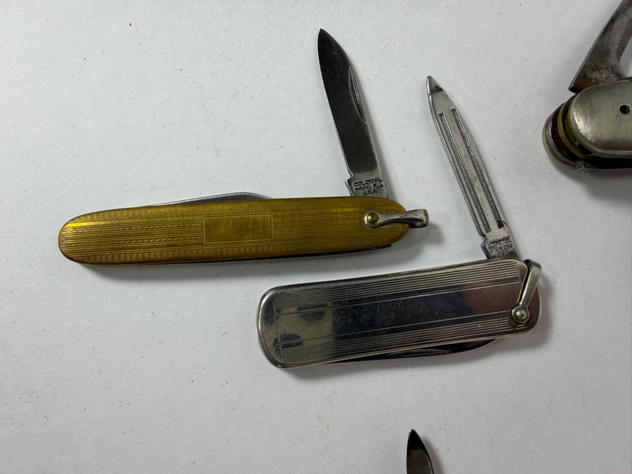 Collection Of Vintage Folding Pocket Knives Including Imperial Ulster And Advertising Multi Tools Made In USA [Photo 8]