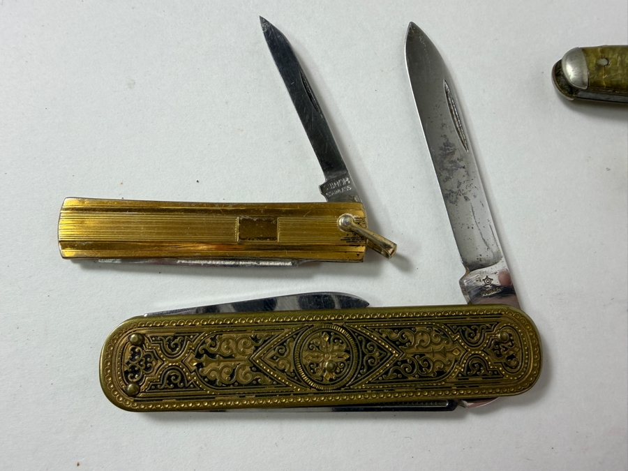 Collection Of Vintage Folding Pocket Knives Including Imperial Ulster And Advertising Multi Tools Made In USA [Photo 7]
