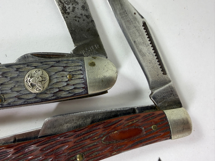 Collection Of Vintage Folding Pocket Knives Including Imperial Ulster And Advertising Multi Tools Made In USA [Photo 4]