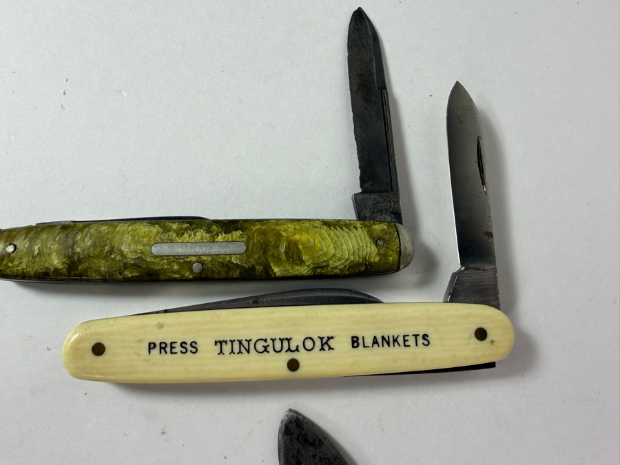 Collection Of Vintage Folding Pocket Knives Including Imperial Ulster And Advertising Multi Tools Made In USA [Photo 2]