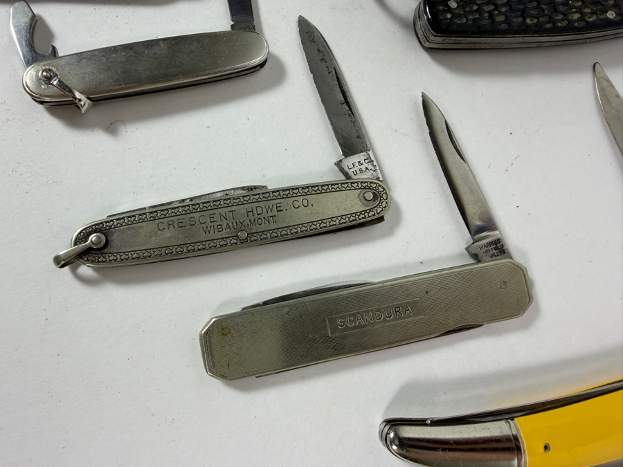 Collection Of Vintage Folding Pocket Knives Including Imperial Ulster And Advertising Multi Tools Made In USA [Photo 10]