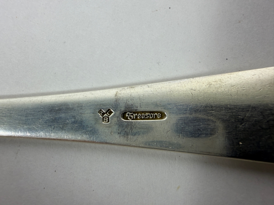 Antique Rogers Lunt Bowlen Treasure Monogrammed .925 Sterling Silver 17 Piece Flatware Set [542.5g Of Sterling] ($1,230 Melt Value - Not Including Knives) [Photo 6]