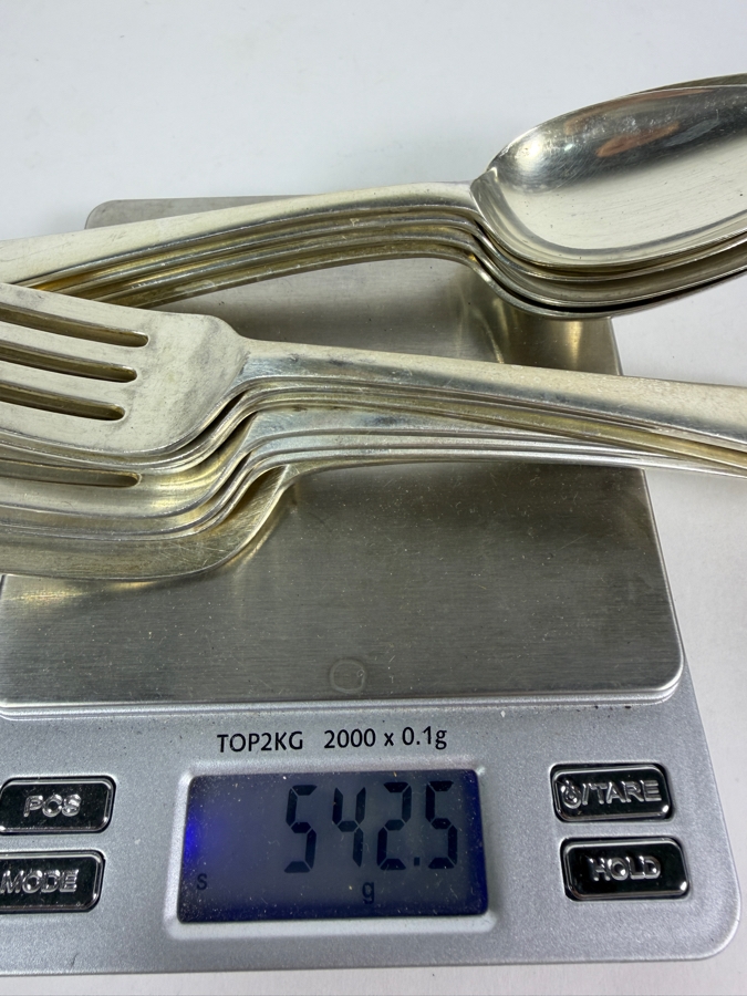 Antique Rogers Lunt Bowlen Treasure Monogrammed .925 Sterling Silver 17 Piece Flatware Set [542.5g Of Sterling] ($1,230 Melt Value - Not Including Knives) [Photo 9]