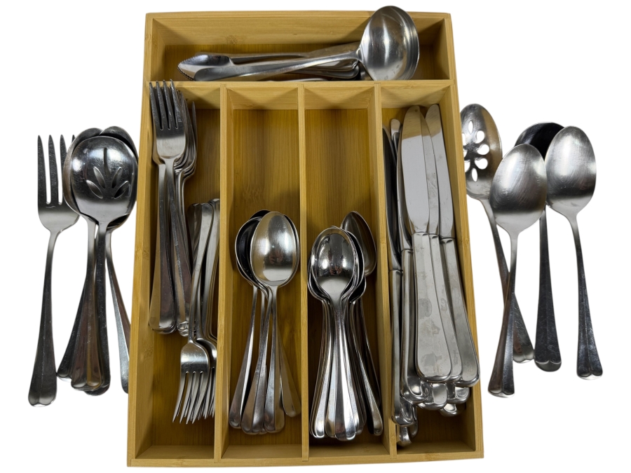 Gorham Stainless Steel Flatware - Approximate Service For 12 With Storage Tray