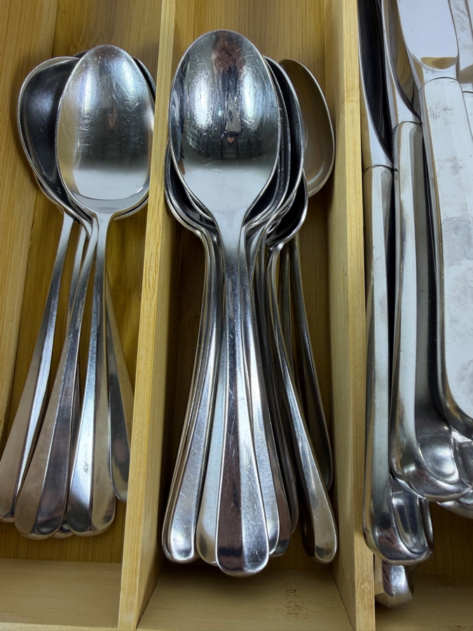 Gorham Stainless Steel Flatware - Approximate Service For 12 With Storage Tray [Photo 2]