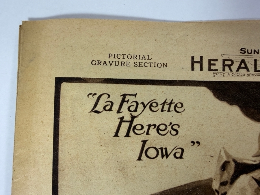 Vintage 1918 Pictorial Gravure Section From the Sunday Chicago Herald and Examiner 'Iowa's Part in the World War' [Photo 3]