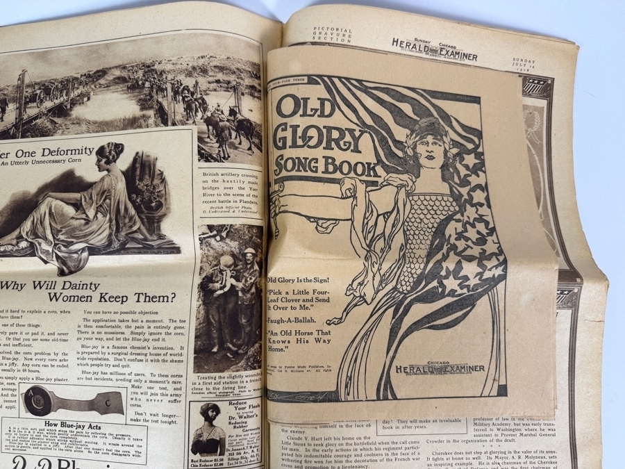 Vintage 1918 Pictorial Gravure Section From the Sunday Chicago Herald and Examiner 'Iowa's Part in the World War' [Photo 13]