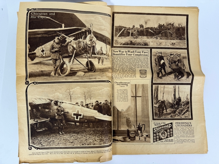 Vintage 1918 Pictorial Gravure Section From the Sunday Chicago Herald and Examiner 'Iowa's Part in the World War' [Photo 8]