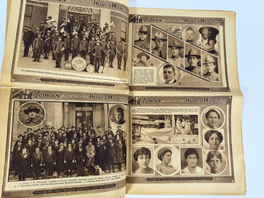 Vintage 1918 Pictorial Gravure Section From the Sunday Chicago Herald and Examiner 'Iowa's Part in the World War' [Photo 11]