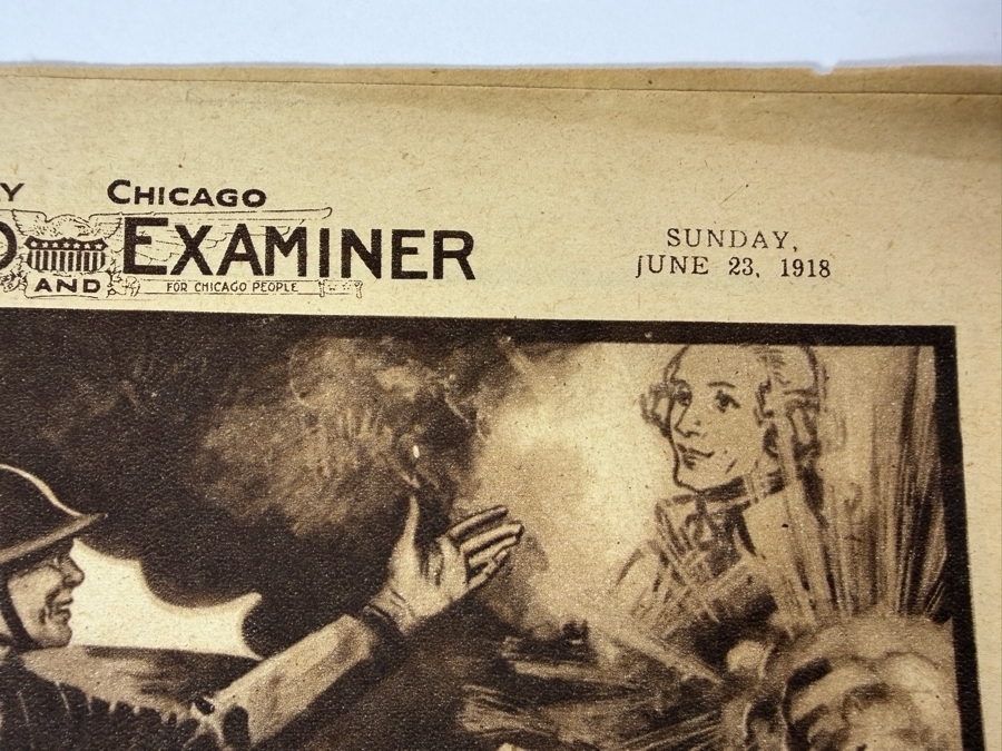 Vintage 1918 Pictorial Gravure Section From the Sunday Chicago Herald and Examiner 'Iowa's Part in the World War' [Photo 4]