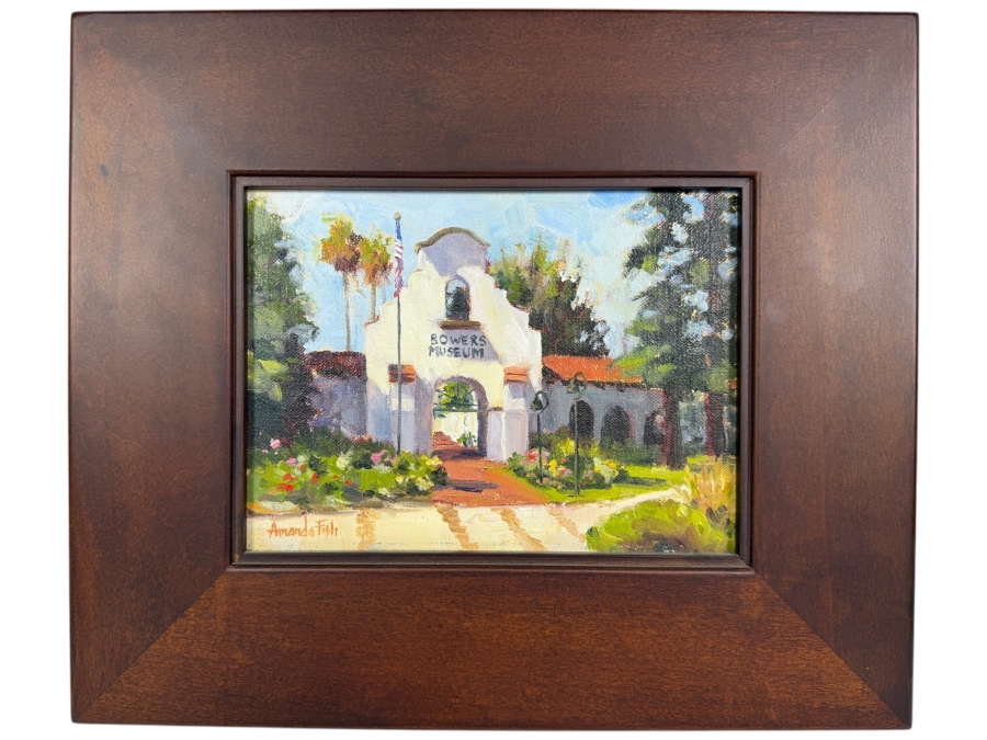 Amanda Fish Original Plein Air Oil Painting Titled 'Afternoon At The Bowers Museum' 8' X 6' Framed 13' X 11' [Photo 2]
