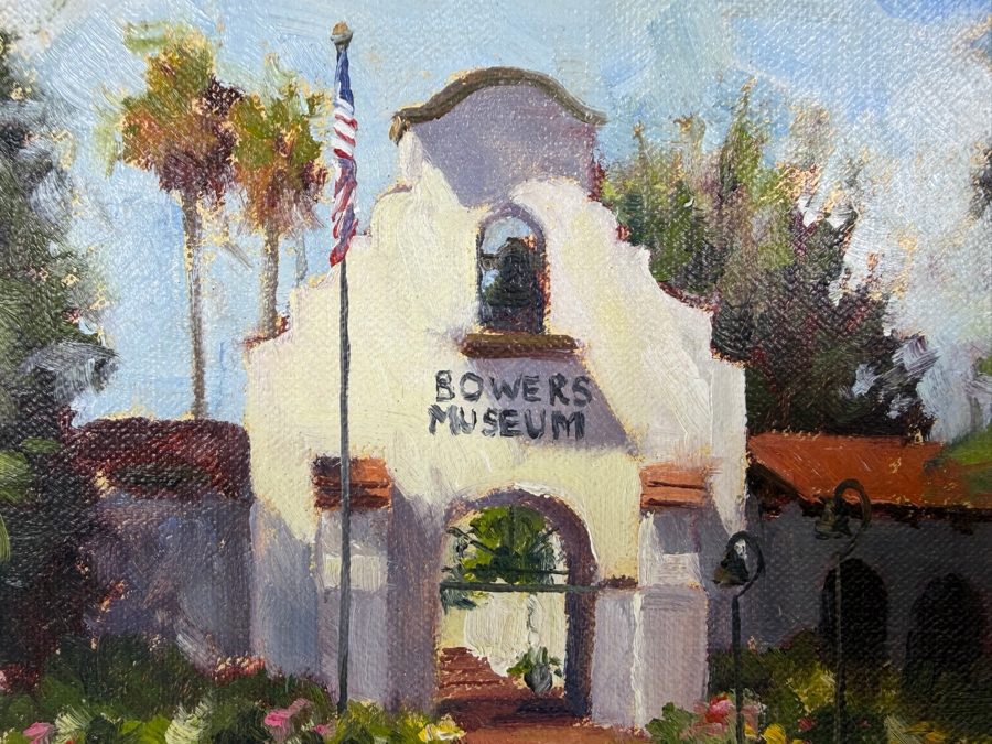 Amanda Fish Original Plein Air Oil Painting Titled 'Afternoon At The Bowers Museum' 8' X 6' Framed 13' X 11' [Photo 3]