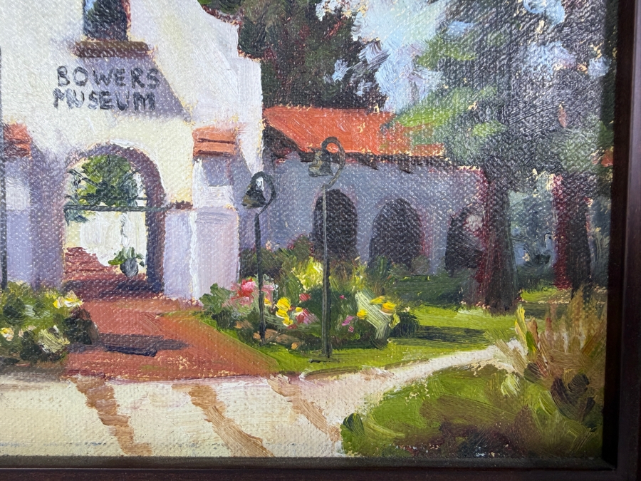 Amanda Fish Original Plein Air Oil Painting Titled 'Afternoon At The Bowers Museum' 8' X 6' Framed 13' X 11' [Photo 5]