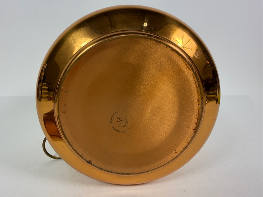 Vintage Coppercraft Guild Ice Bucket From Taunton, Mass Featuring Brass Lion Head Handles 7.5'W X 7.5'H [Photo 6]