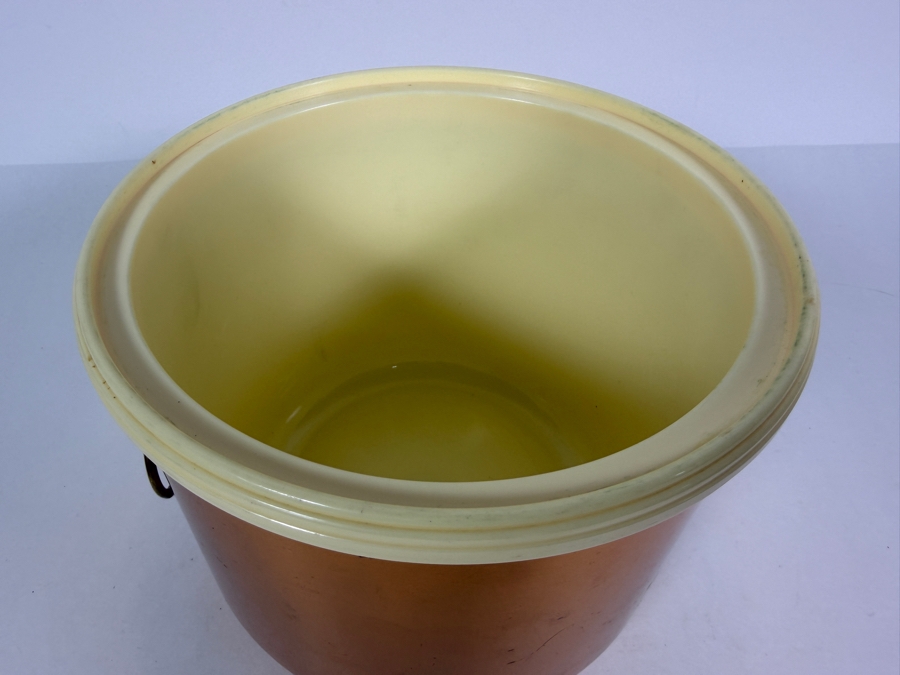 Vintage Coppercraft Guild Ice Bucket From Taunton, Mass Featuring Brass Lion Head Handles 7.5'W X 7.5'H [Photo 5]