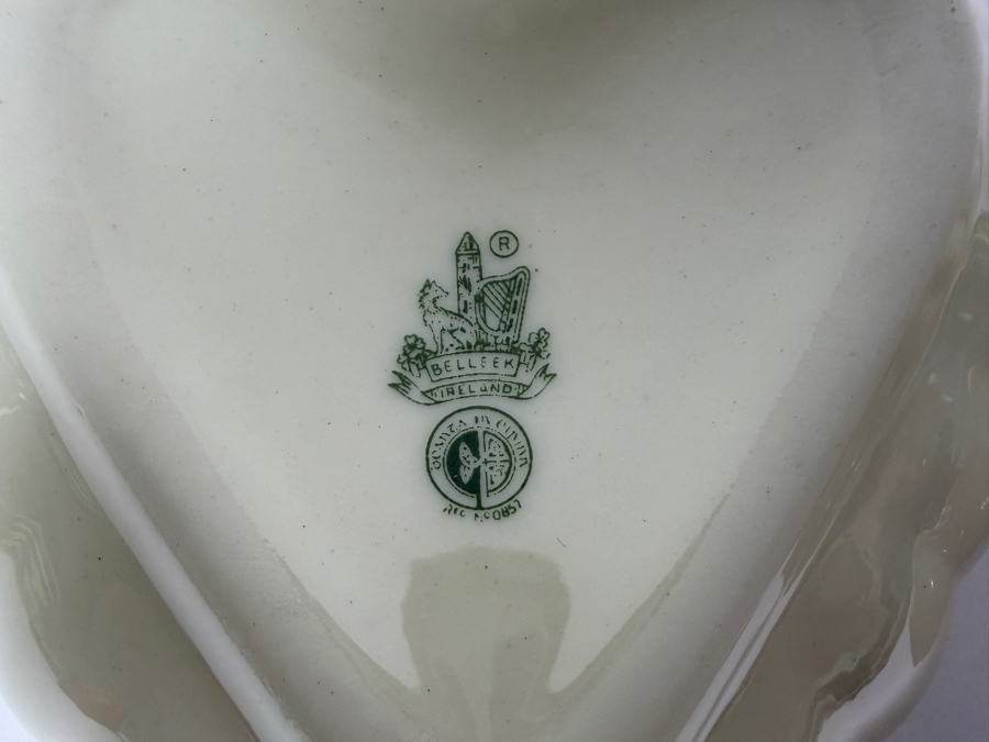 Pair Of Vintage Belleek Heart-shaped Dishes From Ireland 5.5W And 4.5W [Photo 5]