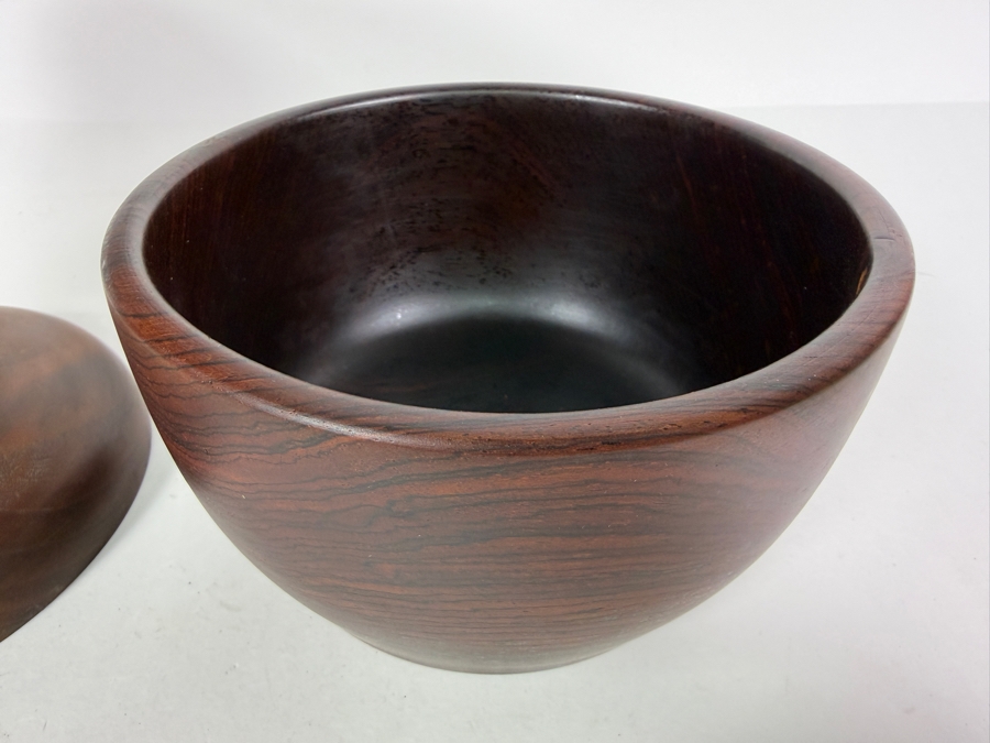 MCM Wooden Footed Pedestal Bowl 6.75H and Rosewood Bowl 3.5H [Photo 4]
