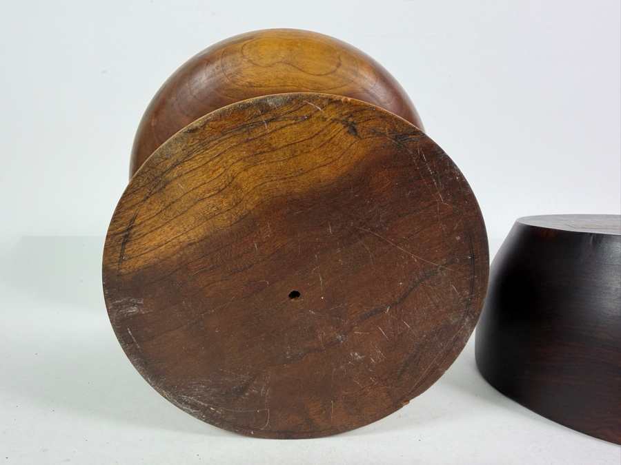 MCM Wooden Footed Pedestal Bowl 6.75H and Rosewood Bowl 3.5H [Photo 8]