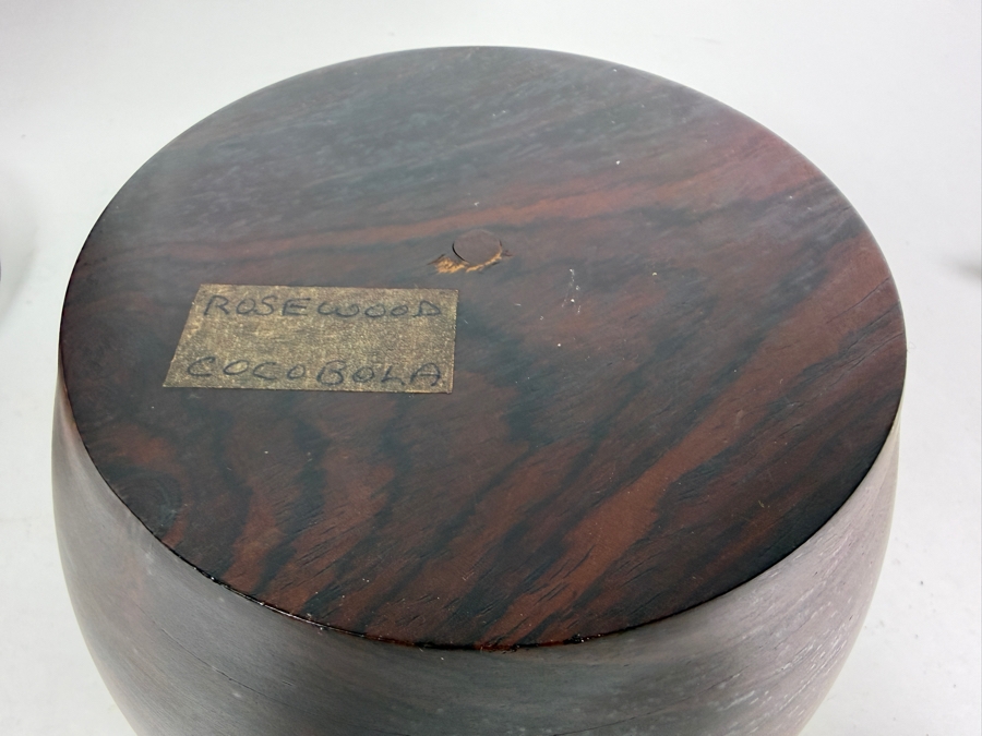 MCM Wooden Footed Pedestal Bowl 6.75H and Rosewood Bowl 3.5H [Photo 6]