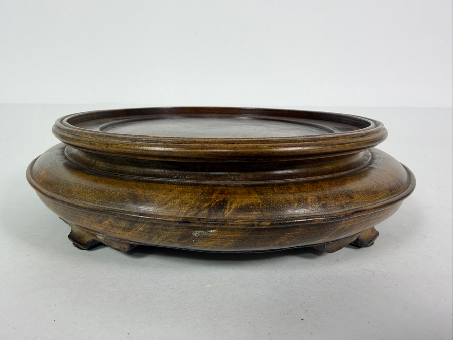 Vintage Chinese Carved Hardwood 6' Vase Stand Made in Hong Kong [Photo 3]
