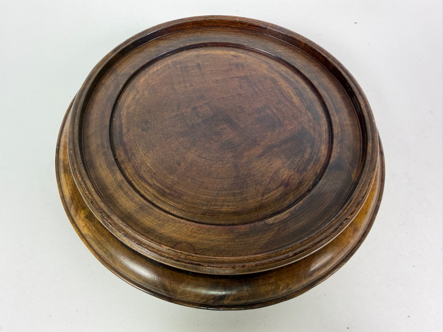Vintage Chinese Carved Hardwood 6' Vase Stand Made in Hong Kong [Photo 4]