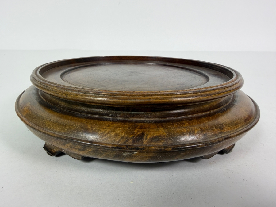 Vintage Chinese Carved Hardwood 6' Vase Stand Made in Hong Kong [Photo 2]