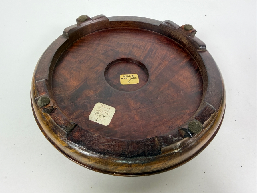Vintage Chinese Carved Hardwood 6' Vase Stand Made in Hong Kong [Photo 5]